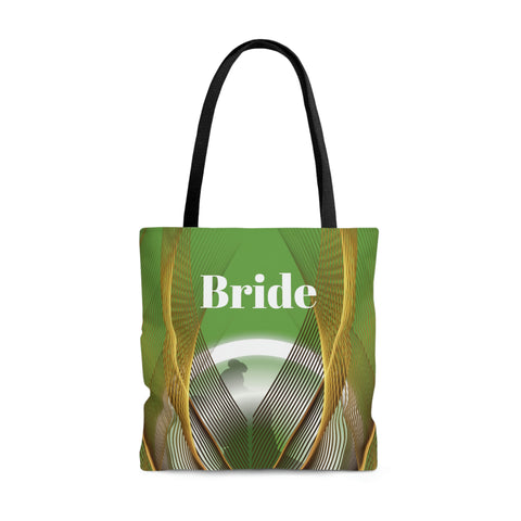 Image of Green Bridal Tote | Custom Bridal Shower Gift Bag | Wedding Handbag | Gift For Bride | Beach Wedding Shoulder Bag-FrenzyAfricanFashion.com