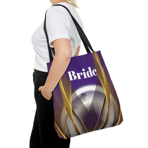 Image of Purple Bridal Tote | Custom Bridal Shower Gift Bag | Wedding Handbag | Gift For Bride | Beach Wedding Shoulder Bag-FrenzyAfricanFashion.com