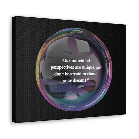 Image of Canvas Wall Decor | House Decor | Inspirational Wall Arts | Bubble Design "Our individual perspectives are unique, chase your dreams."-FrenzyAfricanFashion.com