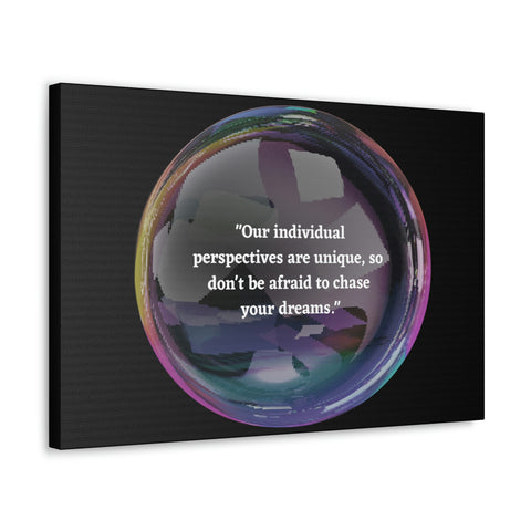 Image of Canvas Wall Decor | House Decor | Inspirational Wall Arts | Bubble Design "Our individual perspectives are unique, chase your dreams."-FrenzyAfricanFashion.com