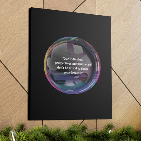 Image of Canvas Wall Decor | House Decor | Inspirational Wall Arts | Bubble Design "Our individual perspectives are unique, chase your dreams."-FrenzyAfricanFashion.com