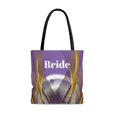 Image of Purple Bridal Tote | Custom Bridal Shower Gift Bag | Wedding Handbag | Gift For Bride | Beach Wedding Shoulder Bag-FrenzyAfricanFashion.com