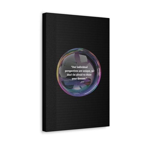 Image of Canvas Wall Decor | House Decor | Inspirational Wall Arts | Bubble Design "Our individual perspectives are unique, chase your dreams."-FrenzyAfricanFashion.com