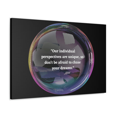 Image of Canvas Wall Decor | House Decor | Inspirational Wall Arts | Bubble Design "Our individual perspectives are unique, chase your dreams."-FrenzyAfricanFashion.com