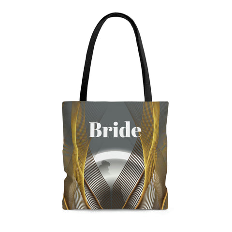 Image of Bride Tote Bag | Grey Pattern Wedding Gift | Bridal Shower | Women Engagement Bride to be Handbag-FrenzyAfricanFashion.com