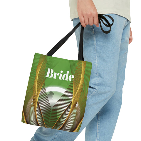 Image of Green Bridal Tote | Custom Bridal Shower Gift Bag | Wedding Handbag | Gift For Bride | Beach Wedding Shoulder Bag-FrenzyAfricanFashion.com