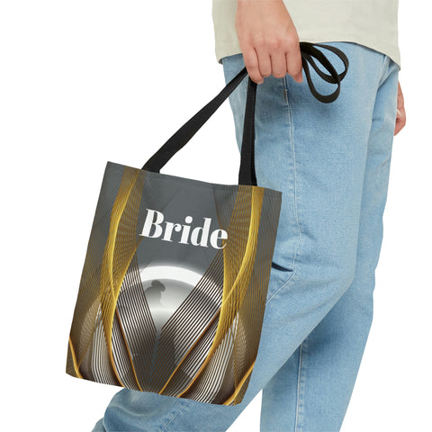 Image of Bride Tote Bag | Grey Pattern Wedding Gift | Bridal Shower | Women Engagement Bride to be Handbag-FrenzyAfricanFashion.com