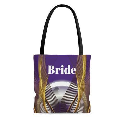 Image of Purple Bridal Tote | Custom Bridal Shower Gift Bag | Wedding Handbag | Gift For Bride | Beach Wedding Shoulder Bag-FrenzyAfricanFashion.com