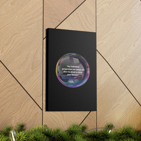 Image of Canvas Wall Decor | House Decor | Inspirational Wall Arts | Bubble Design "Our individual perspectives are unique, chase your dreams."-FrenzyAfricanFashion.com