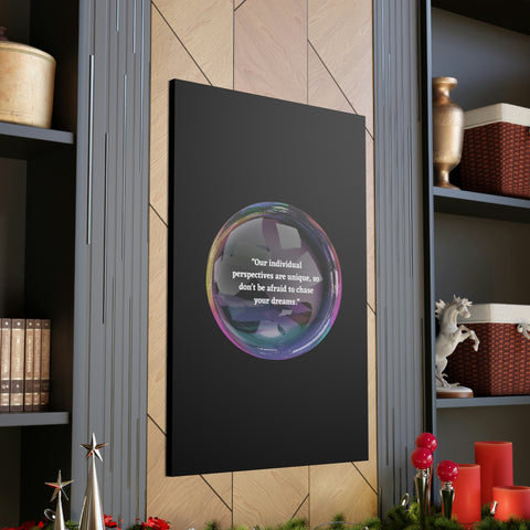 Image of Canvas Wall Decor | House Decor | Inspirational Wall Arts | Bubble Design "Our individual perspectives are unique, chase your dreams."-FrenzyAfricanFashion.com