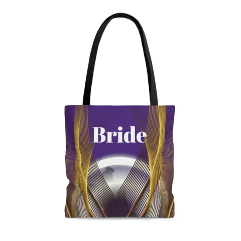 Image of Purple Bridal Tote | Custom Bridal Shower Gift Bag | Wedding Handbag | Gift For Bride | Beach Wedding Shoulder Bag-FrenzyAfricanFashion.com