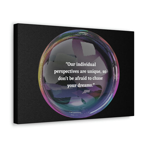 Image of Canvas Wall Decor | House Decor | Inspirational Wall Arts | Bubble Design "Our individual perspectives are unique, chase your dreams."-FrenzyAfricanFashion.com