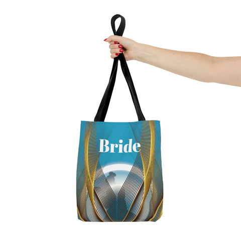 Image of Blue Bridal Tote | Custom Bridal Shower Gift Bag | Wedding Handbag | Gift For Bride | Beach Wedding Shoulder Bag-FrenzyAfricanFashion.com