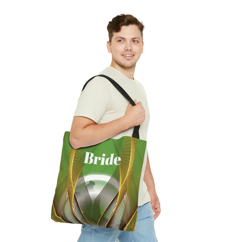 Image of Green Bridal Tote | Custom Bridal Shower Gift Bag | Wedding Handbag | Gift For Bride | Beach Wedding Shoulder Bag-FrenzyAfricanFashion.com