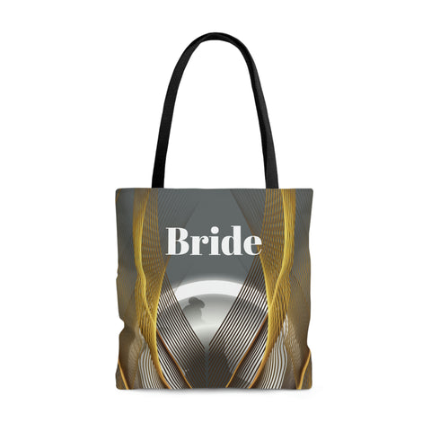 Image of Bride Tote Bag | Grey Pattern Wedding Gift | Bridal Shower | Women Engagement Bride to be Handbag-FrenzyAfricanFashion.com