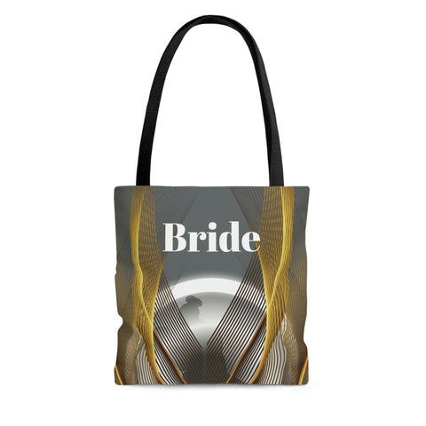Image of Bride Tote Bag | Grey Pattern Wedding Gift | Bridal Shower | Women Engagement Bride to be Handbag-FrenzyAfricanFashion.com