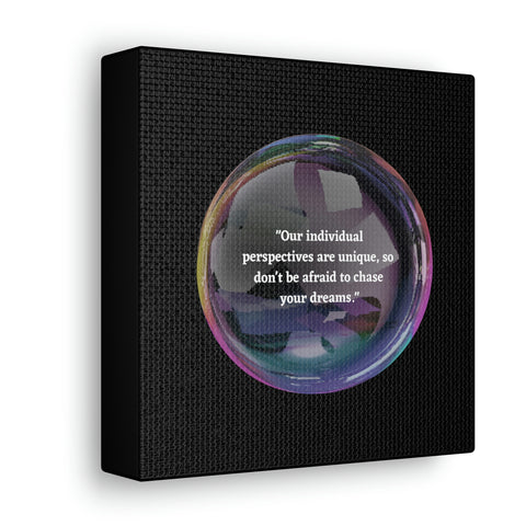 Image of Canvas Wall Decor | House Decor | Inspirational Wall Arts | Bubble Design "Our individual perspectives are unique, chase your dreams."-FrenzyAfricanFashion.com