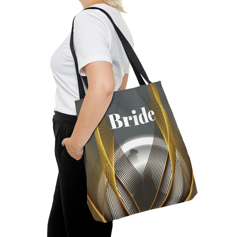 Image of Bride Tote Bag | Grey Pattern Wedding Gift | Bridal Shower | Women Engagement Bride to be Handbag-FrenzyAfricanFashion.com