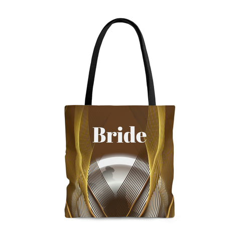 Image of Bride Tote | Brown Pattern Women Shoulder Bag | Practical Wedding Gift for Her | Bridal Shower Gift | Women Engagement | Bride to be Handbag-FrenzyAfricanFashion.com