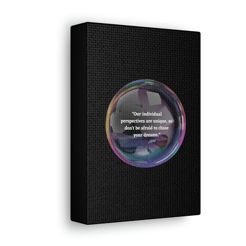 Image of Canvas Wall Decor | House Decor | Inspirational Wall Arts | Bubble Design "Our individual perspectives are unique, chase your dreams."-FrenzyAfricanFashion.com