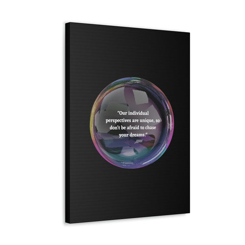Image of Canvas Wall Decor | House Decor | Inspirational Wall Arts | Bubble Design "Our individual perspectives are unique, chase your dreams."-FrenzyAfricanFashion.com