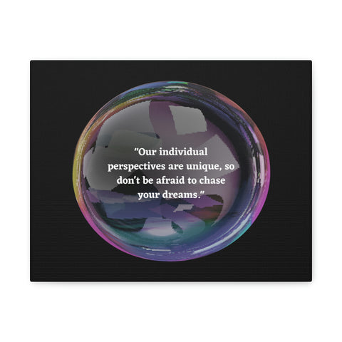 Image of Canvas Wall Decor | House Decor | Inspirational Wall Arts | Bubble Design "Our individual perspectives are unique, chase your dreams."-FrenzyAfricanFashion.com