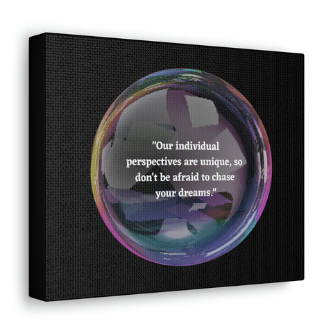 Image of Canvas Wall Decor | House Decor | Inspirational Wall Arts | Bubble Design "Our individual perspectives are unique, chase your dreams."-FrenzyAfricanFashion.com
