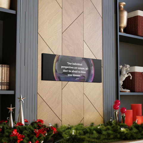 Image of Canvas Wall Decor | House Decor | Inspirational Wall Arts | Bubble Design "Our individual perspectives are unique, chase your dreams."-FrenzyAfricanFashion.com