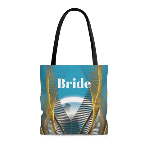 Image of Blue Bridal Tote | Custom Bridal Shower Gift Bag | Wedding Handbag | Gift For Bride | Beach Wedding Shoulder Bag-FrenzyAfricanFashion.com
