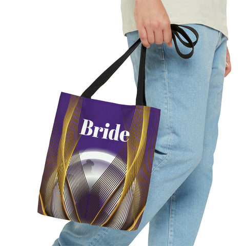 Image of Purple Bridal Tote | Custom Bridal Shower Gift Bag | Wedding Handbag | Gift For Bride | Beach Wedding Shoulder Bag-FrenzyAfricanFashion.com