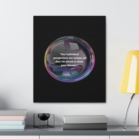 Image of Canvas Wall Decor | House Decor | Inspirational Wall Arts | Bubble Design "Our individual perspectives are unique, chase your dreams."-FrenzyAfricanFashion.com