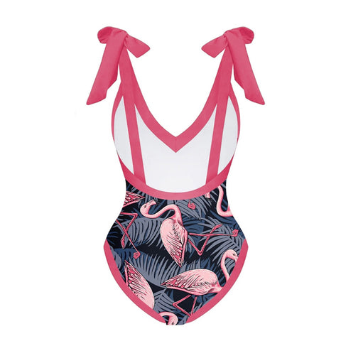 Image of Swimsuit Flamingo Print One Piece Bathing Suit Summer Surf Wear-FrenzyAfricanFashion.com