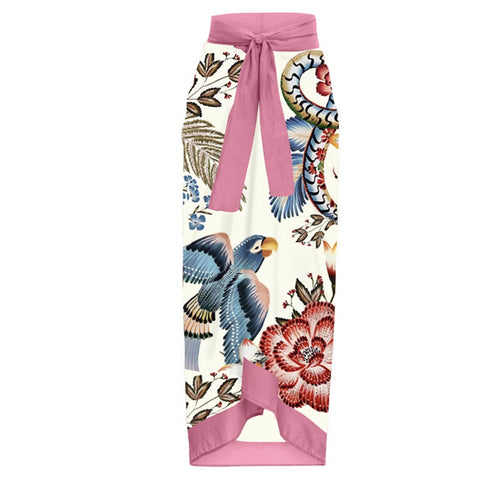 Image of Floral Print One-Piece Swimsuit Set-FrenzyAfricanFashion.com