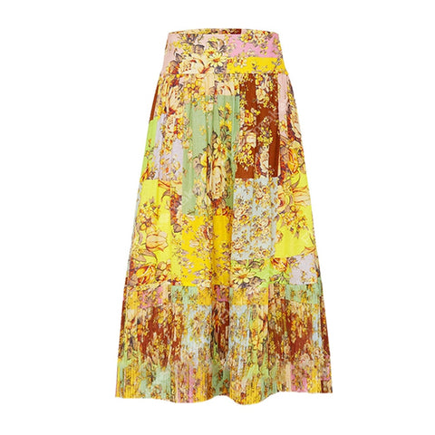 Image of Swimsuit with Skirt Gold Asymmetrical Bathing Suit Summer Surf Wear-FrenzyAfricanFashion.com