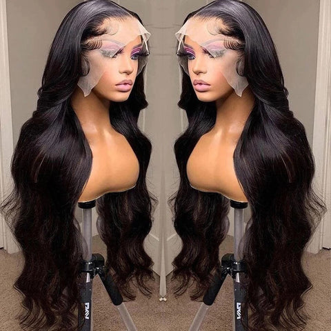 Image of Lace Front Wig 13x4 HD Transparent Lace Frontal Human Hair Wigs-FrenzyAfricanFashion.com