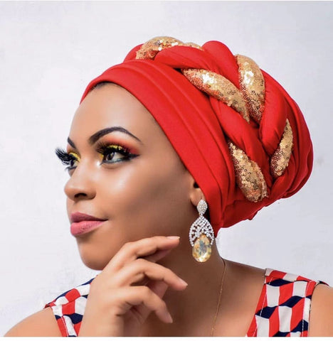 Image of Braided Twisted turbans Headwrap chemo Cap-FrenzyAfricanFashion.com