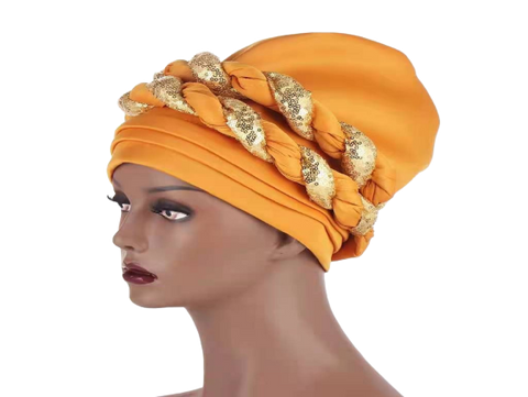 Image of Braided Twisted turbans Headwrap chemo Cap-FrenzyAfricanFashion.com