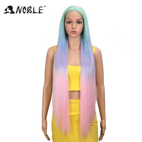 Image of Noble Synthetic Lace Front Wigs For Women 38 Inch Straight Wig Lace Wig Ombre Blonde Lace Wigs Cosplay Straight Lace Front Wig-FrenzyAfricanFashion.com