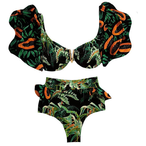 Image of One Shoulder Bikinis Set High Waist Swim Suits Beachwear-FrenzyAfricanFashion.com