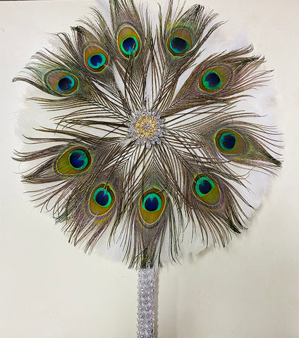 Image of Luxurious African Dance Lace Feather Fans Wedding Party-FrenzyAfricanFashion.com