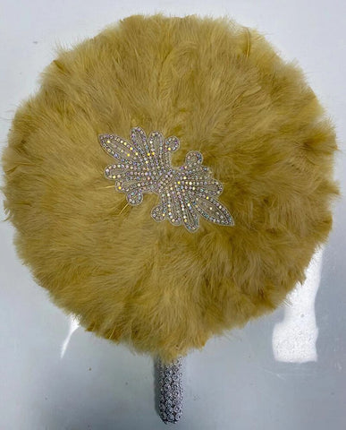 Image of Luxurious African Dance Lace Feather Fans Wedding Party-FrenzyAfricanFashion.com