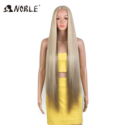 Image of Noble Synthetic Lace Front Wigs For Women 38 Inch Straight Wig Lace Wig Ombre Blonde Lace Wigs Cosplay Straight Lace Front Wig-FrenzyAfricanFashion.com
