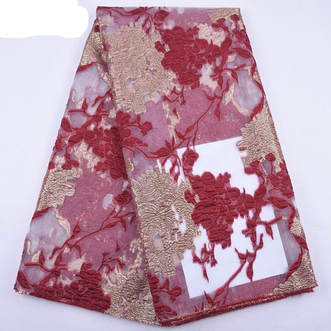 Image of Brocade Lace Fabric Material French Jacquard Lace Fabric-FrenzyAfricanFashion.com