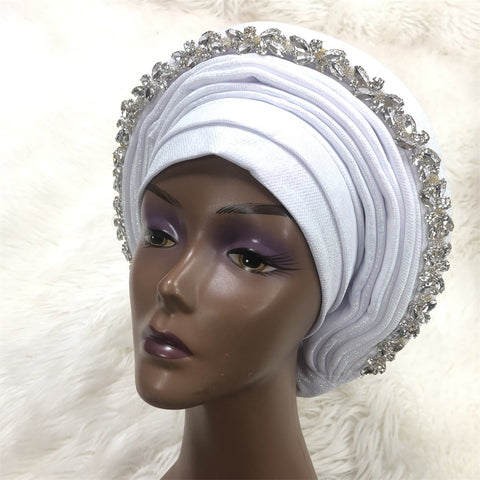 Image of Already Made Aso Oke Gele Headtie Asoebi Turban-FrenzyAfricanFashion.com