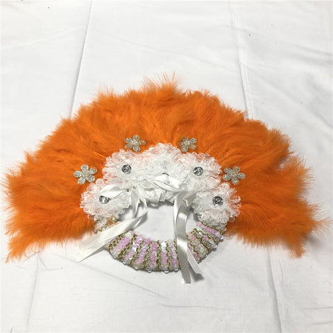 Image of Sequins Double Sided Hand Dance Feather Fans-FrenzyAfricanFashion.com