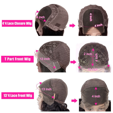 Image of Deep Wave 4x4 Lace Closure Pre Plucked Short Bob Lace Frontal Wigs-FrenzyAfricanFashion.com