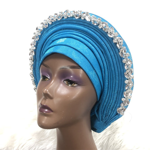 Image of Already Made Aso Oke Gele Headtie Asoebi Turban-FrenzyAfricanFashion.com