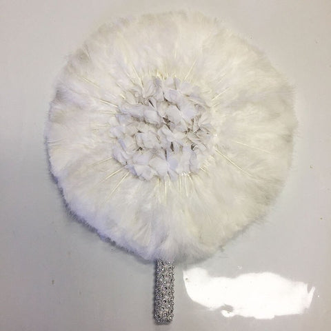 Image of Luxurious African Dance Lace Feather Fans Wedding Party-FrenzyAfricanFashion.com