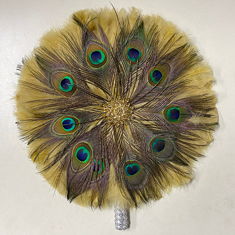 Image of Luxurious African Dance Lace Feather Fans Wedding Party-FrenzyAfricanFashion.com