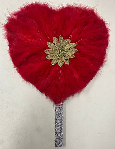 Image of Luxurious African Dance Lace Feather Fans Wedding Party-FrenzyAfricanFashion.com